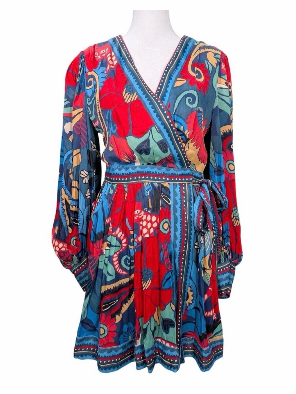 FARM Rio Red & Blue Floral Wrap Mini